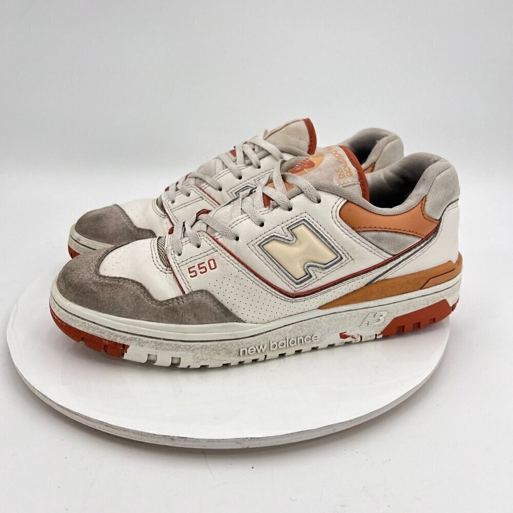 New Balance 550 Women Size 10 BBW550WA Au Lait White Rust Leather Sneakers